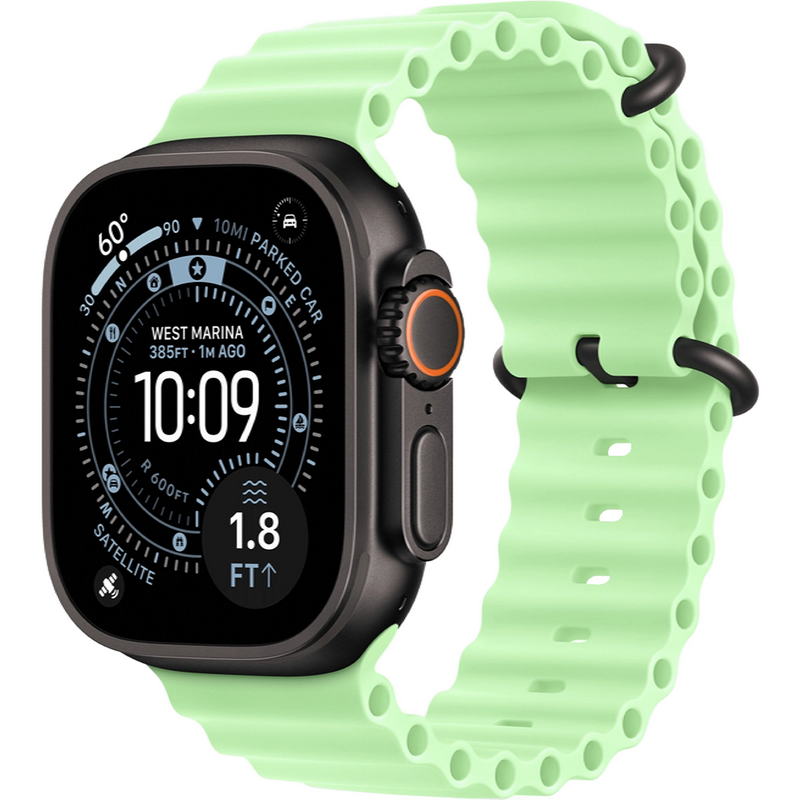 Apple Watch Ultra 3 GPS + Cellular 49mm Black Titanium Case with Neon Green Ocean Band (MF254+MGCL4)