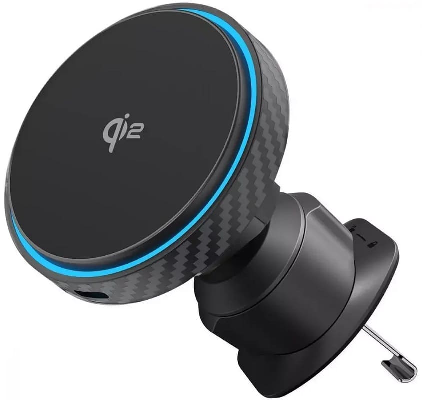 Автомобильный держатель с беспроводной зарядкой Proove Graphite Circle Qi2 15W (WHGC15010001)