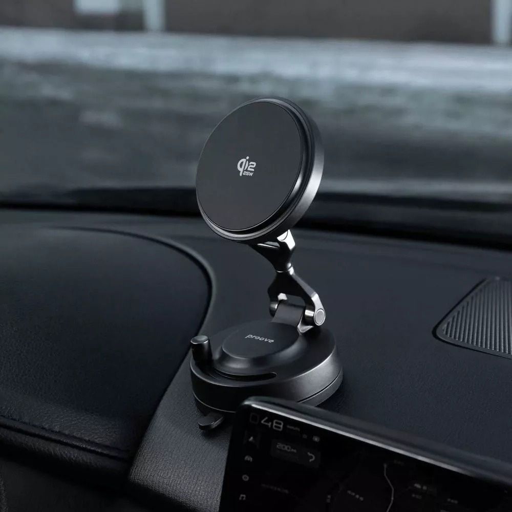 Автомобільний тримач з бездротовим ЗП Proove JetLock Qi2.2 25W (black) (WHJL25010001) - фото 3 Автомобільний тримач з бездротовим ЗП Proove JetLock Qi2.2 25W (black) (WHJL25010001) - фото 3