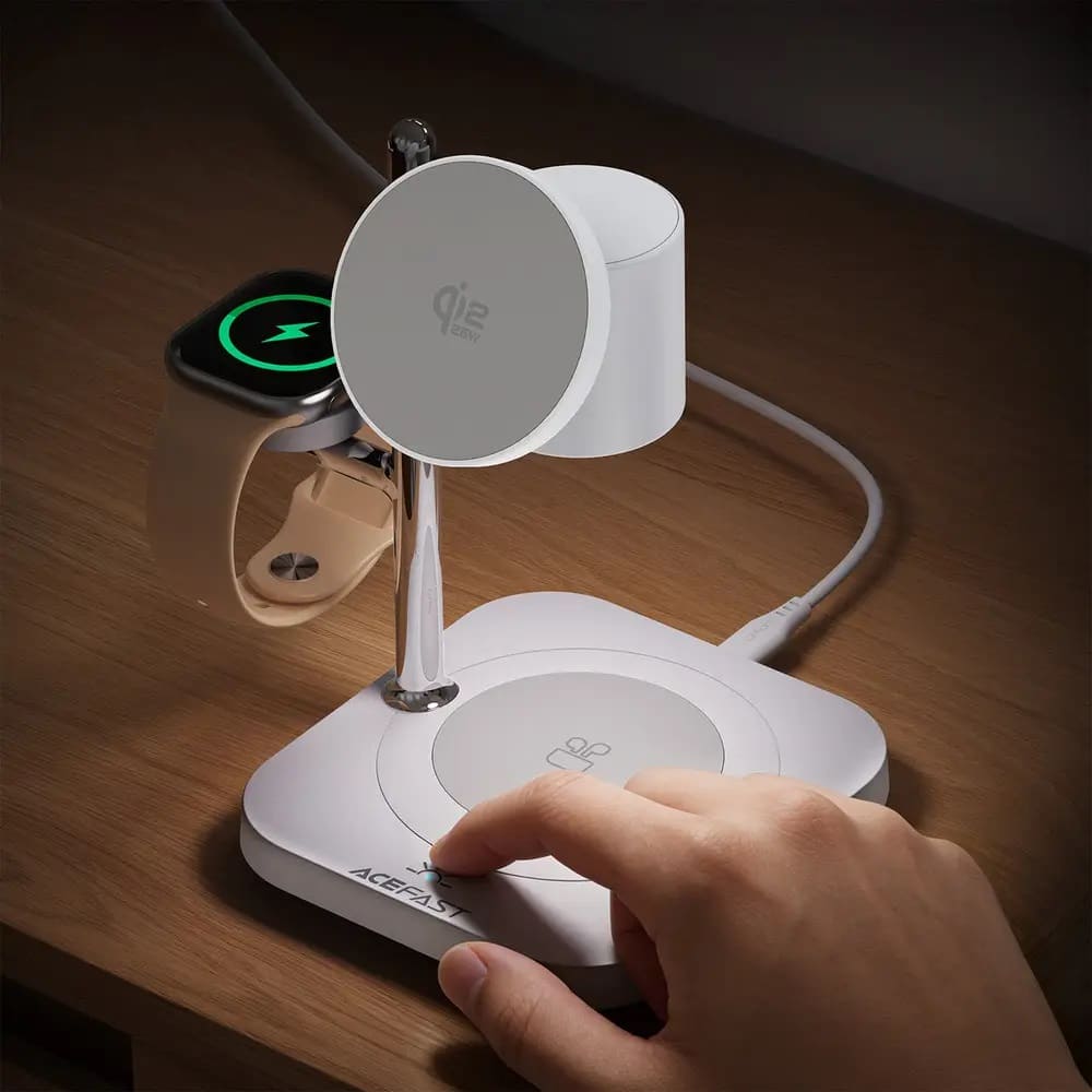 Беспроводное зарядное устройство Acefast E39 desktop 4-in-1 wireless charging holder White - фото 3 Беспроводное зарядное устройство Acefast E39 desktop 4-in-1 wireless charging holder White - фото 3