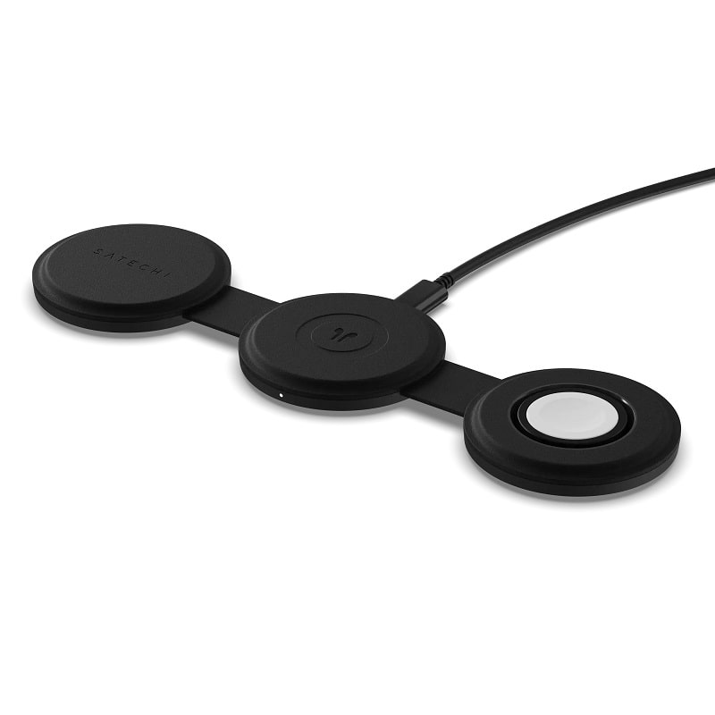 Беспроводное зарядное устройство Satechi OntheGo 3-in-1 Wireless Charger Black (ST-QTG31K)