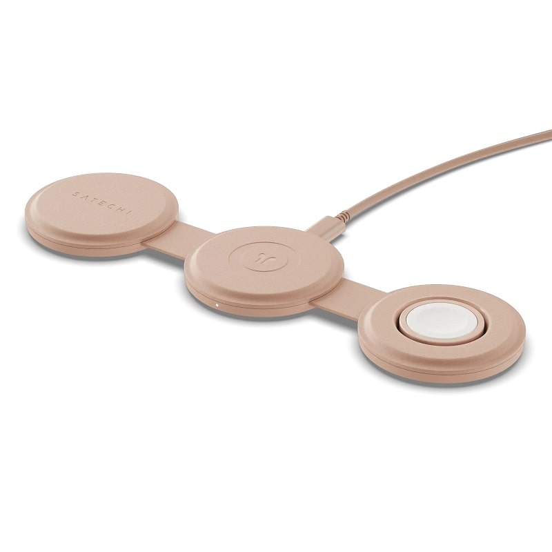Бездротовий зарядний пристрій Satechi OntheGo 3-in-1 Wireless Charger Desert Rose (ST-QTG31R)