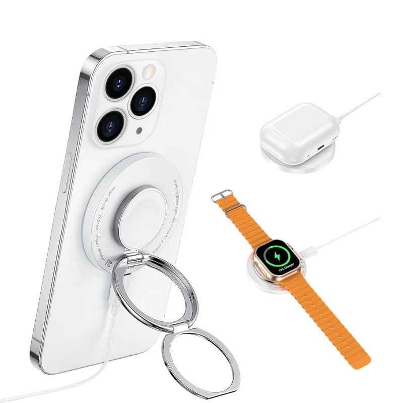 Беспроводное зарядное устройство для WIWU Wi-W027 3in1 wireless charger (White)
