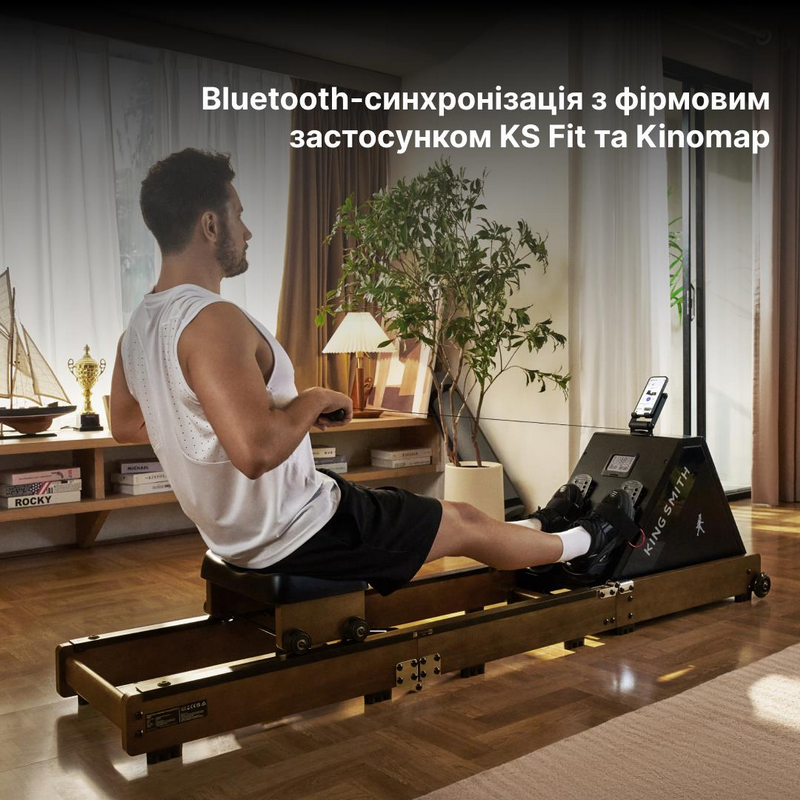 Водный гребной тренажер с системой тройного складывания KingSmith WR20 (RMWR20F) Red Oak - фото 14