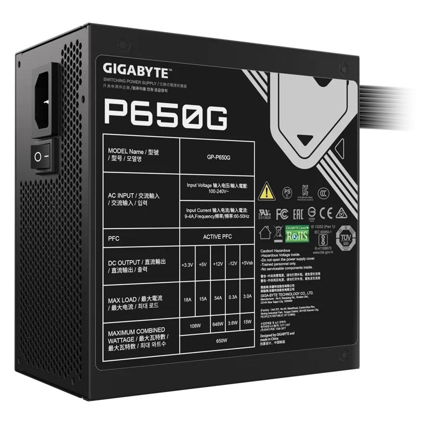 Блок живлення GIGABYTE P650G 650W 80+ Gold (GP-P650G) - фото 1