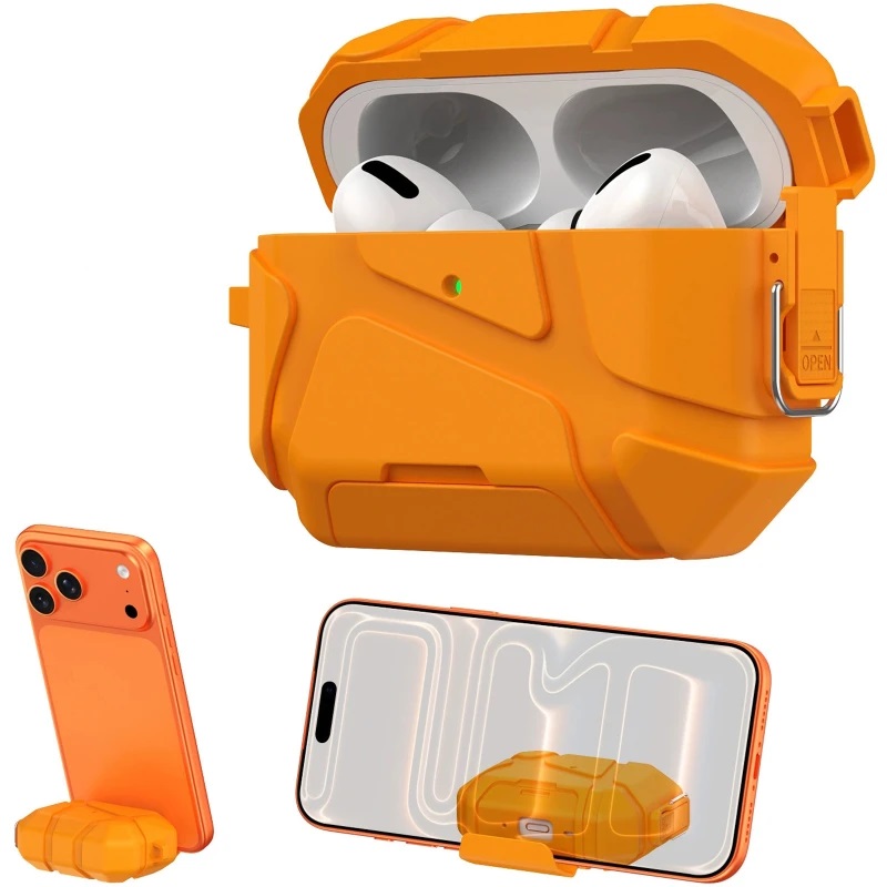Ударопрочный футляр Titan Armor для наушников Airpods Pro 3 (Orange) - фото 2