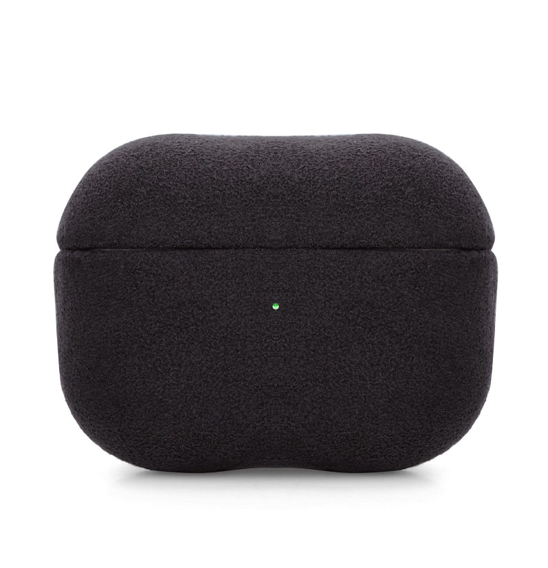 Чехол Alcantara Case for Apple for AirPods 4 с карабином (black)