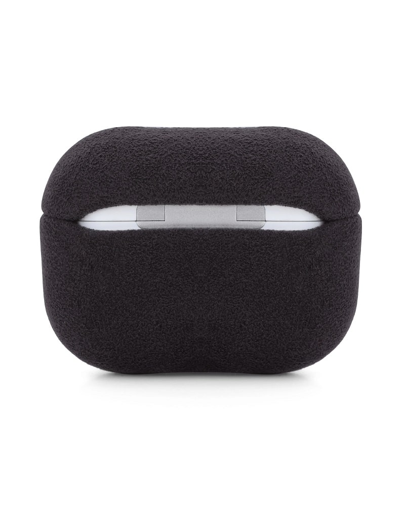 Чехол Alcantara Case for Apple for AirPods 4 с карабином (black) - фото 2 Чехол Alcantara Case for Apple for AirPods 4 с карабином (black) - фото 2
