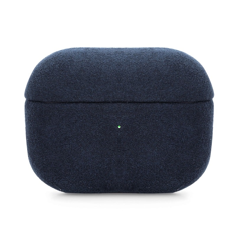 Чехол Alcantara Case for Apple for AirPods 4 с карабином (dark blue)