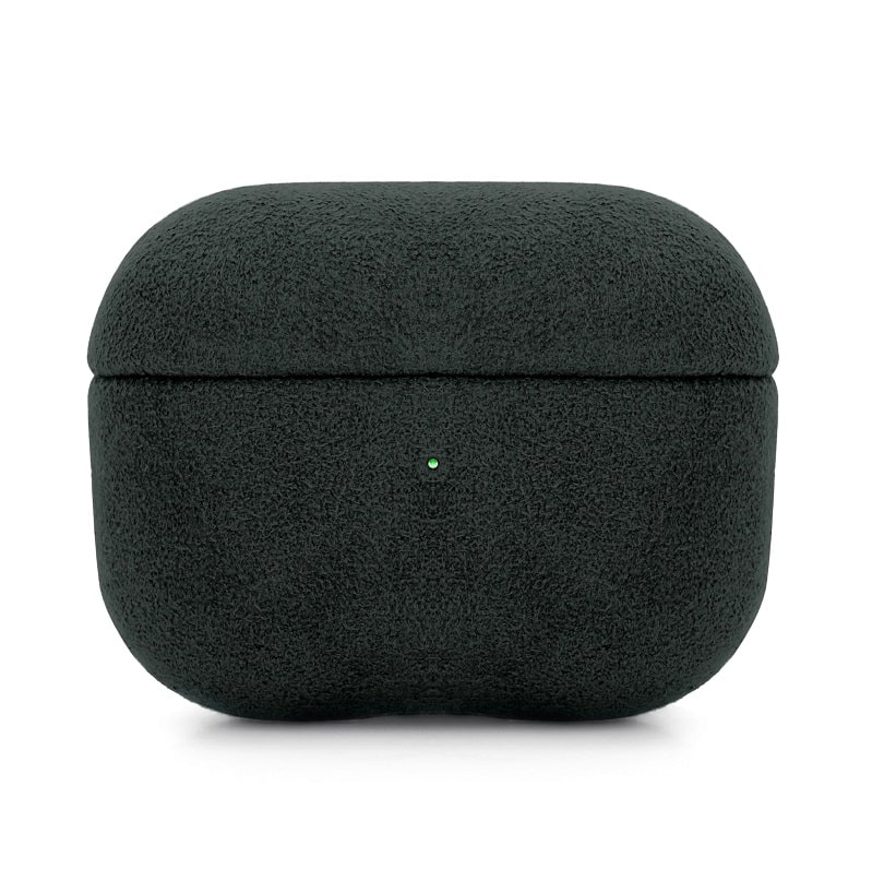 Чехол Alcantara Case for Apple for AirPods 4 с карабином (green)