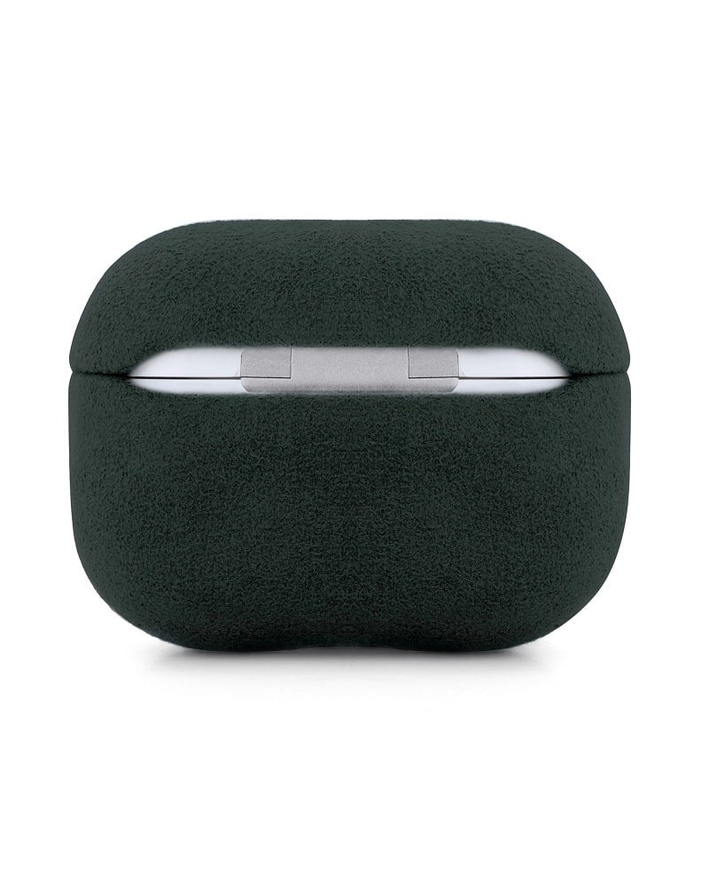 Чехол Alcantara Case for Apple for AirPods 4 с карабином (green) - фото 2