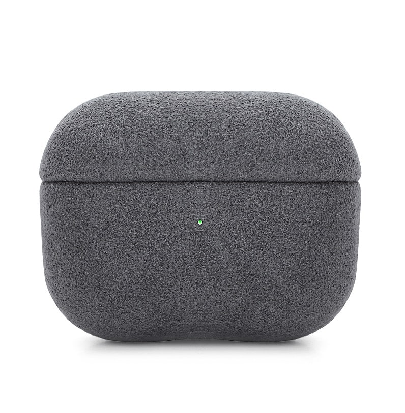 Чехол Alcantara Case for Apple for AirPods 4 с карабином (grey)