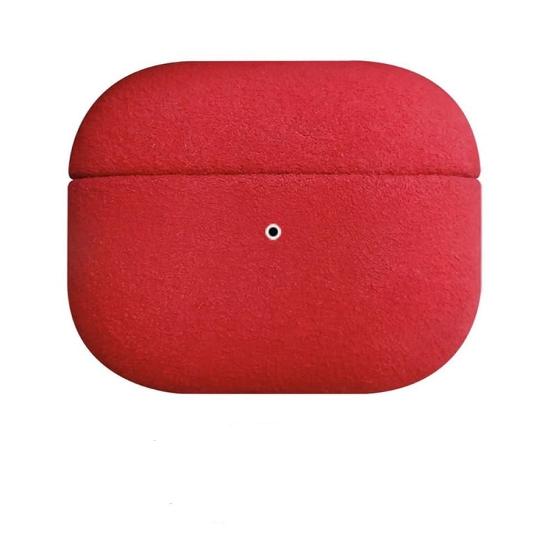 Чехол Alcantara Case for Apple for AirPods 4 с карабином (red)