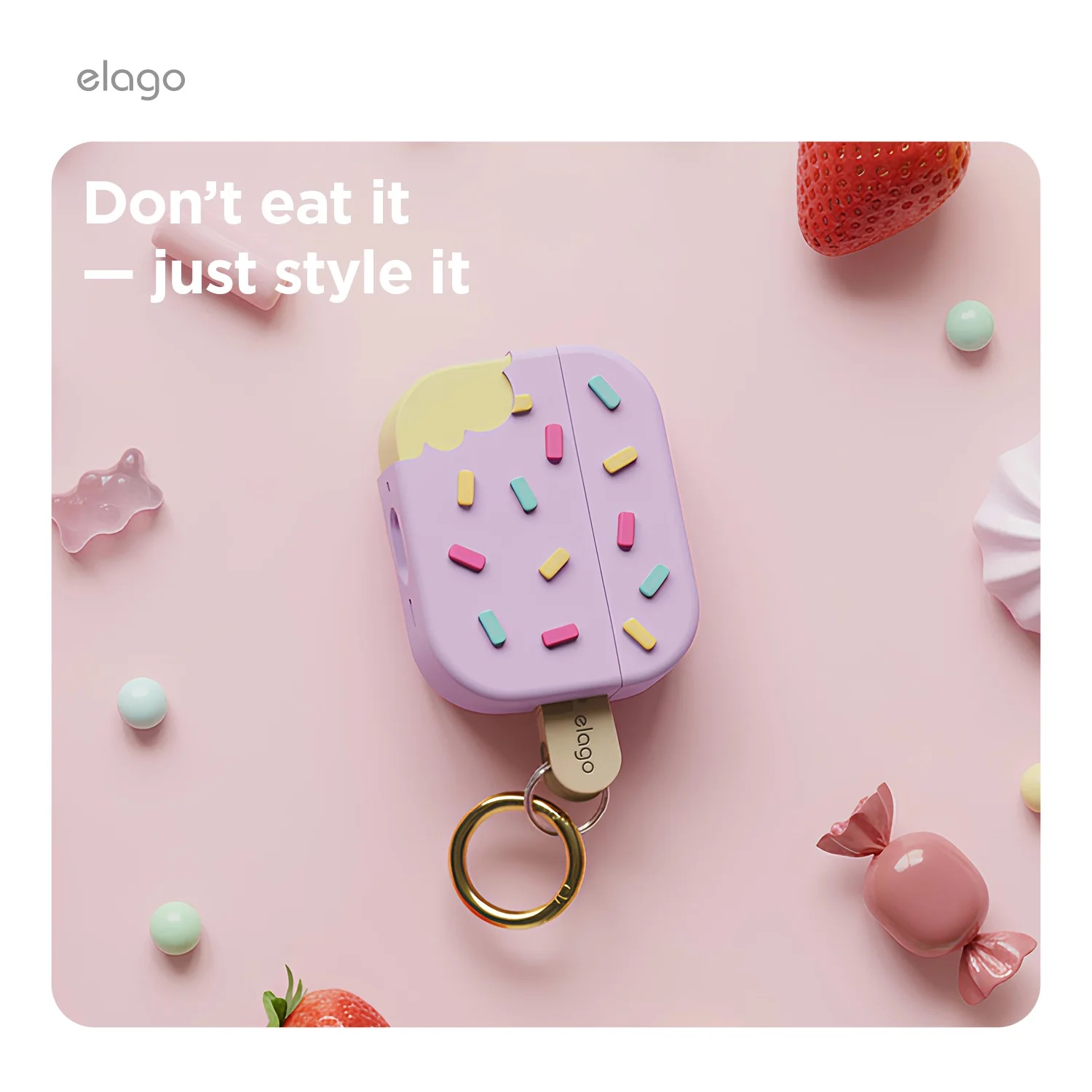 Чехол Elago Ice Cream Hang Case Classic Lavender for Airpods Pro 3rd Gen (EAPP3ICE-HANG-LV) - фото 1