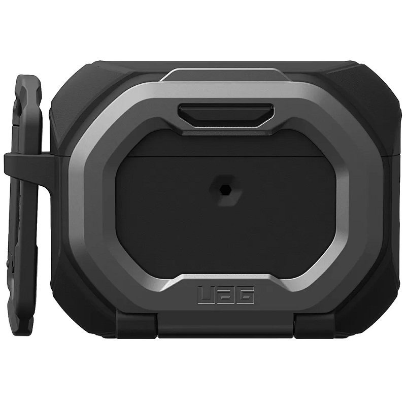 Чехол UAG для AirPods Pro (Gen 3, 2025) with Built-in Phone Stand Monarch Black/Silver (104131114034)