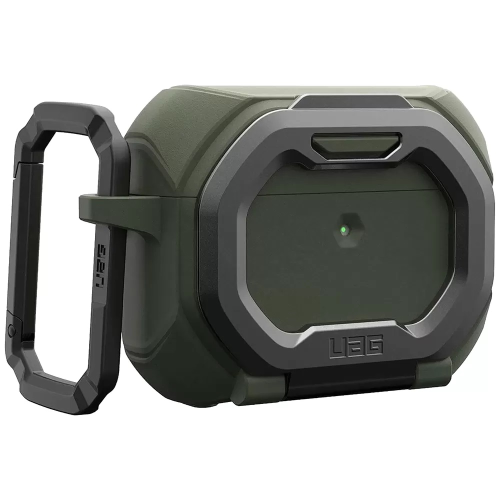 Чехол UAG для AirPods Pro (Gen 3, 2025) with Built-in Phone Stand Monarch Olive Drab/Silver (104131117233) - фото 1 Чехол UAG для AirPods Pro (Gen 3, 2025) with Built-in Phone Stand Monarch Olive Drab/Silver (104131117233) - фото 1