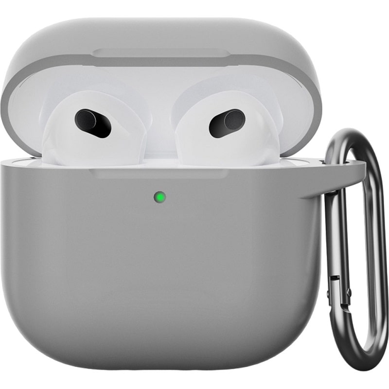 Чохол для AirPods 4 Case (з карабіном), Light grey