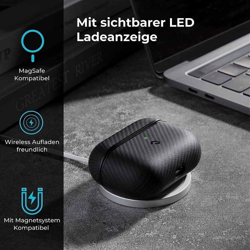 Чехол Pitaka MagEZ Case Twill Black/Grey for Airpods Pro 2nd Gen (APM7001) - фото 2