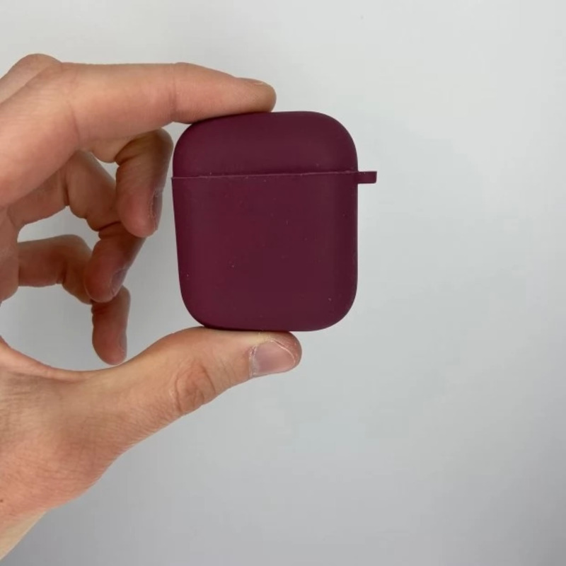 Чехол Silicone case Full AirPods 1/2 marsala