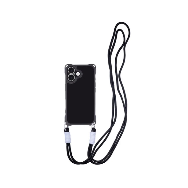 Чохол TPU CrossBody with straps для Apple iPhone 16 Plus (6.7") (Black)