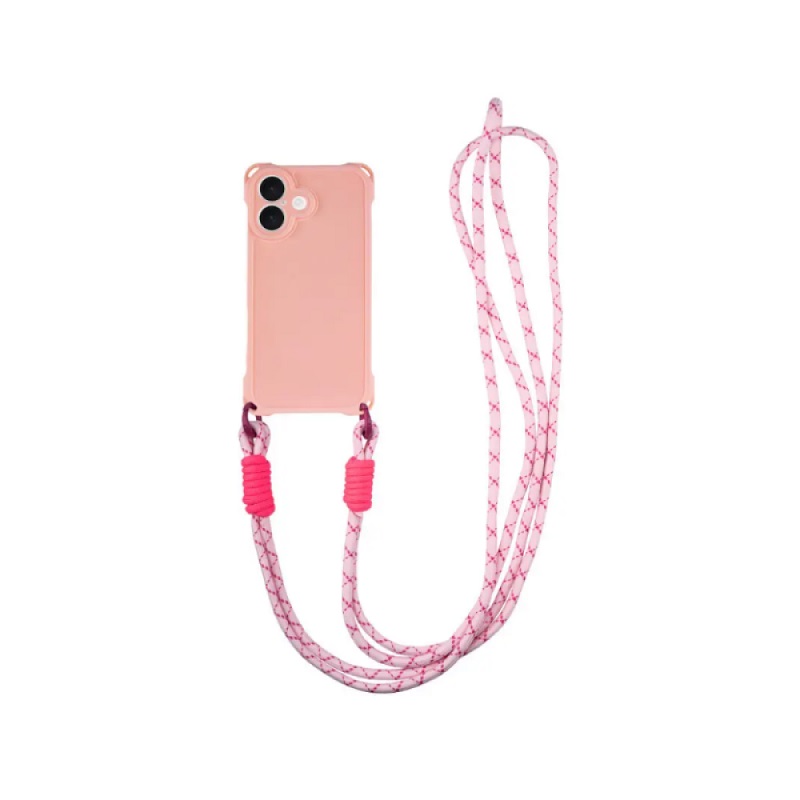 Чохол TPU CrossBody with straps для Apple iPhone 16 (6.1") (Pink)