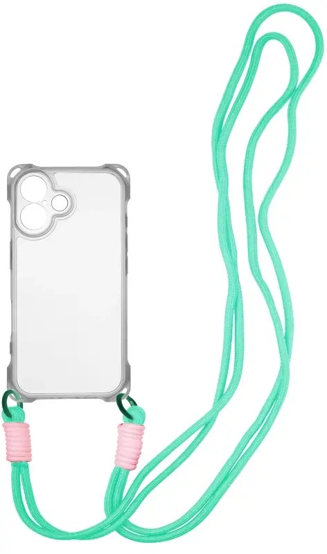 Чехол TPU CrossBody with straps для Apple iPhone 16 Plus (6.7") (Transparent)