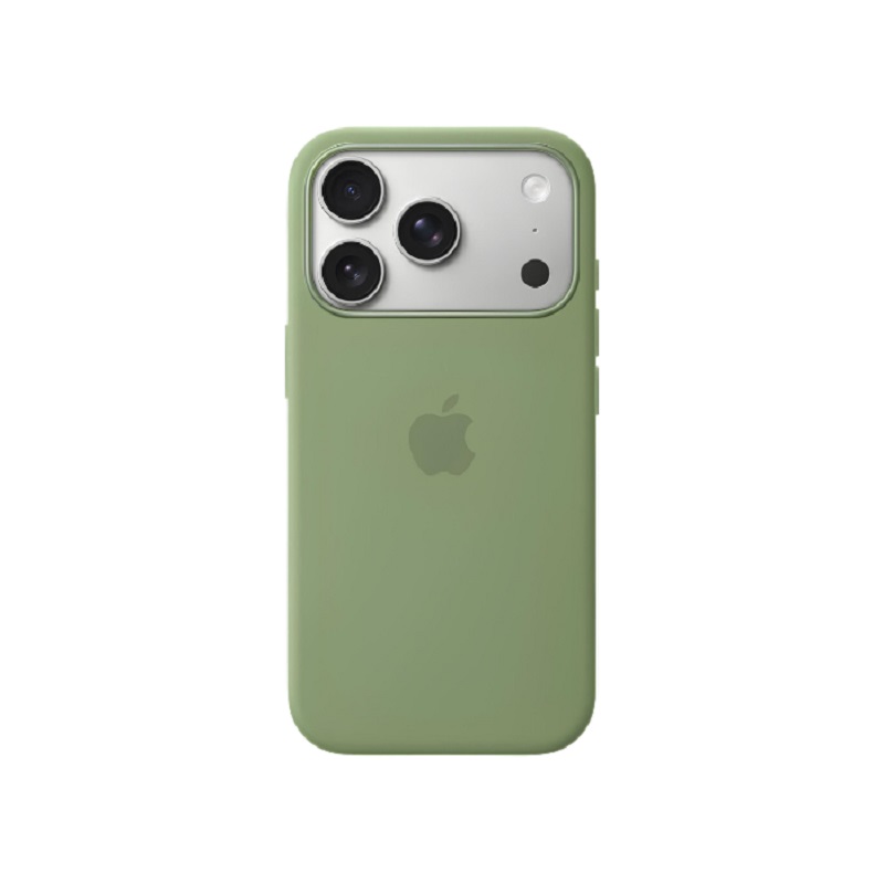 Чохол Silicone Case with MagSafe + Button iPhone 17 Pro Light moss