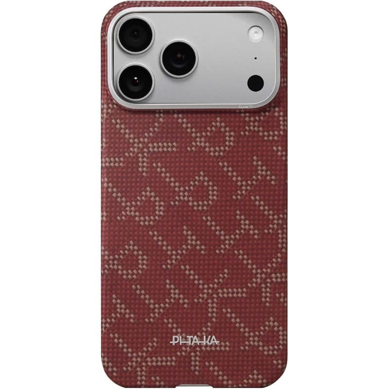 Чохол Pitaka Ultra-Slim Case Monogram Red/Gold for iPhone 17 Pro (KI1702PTK)