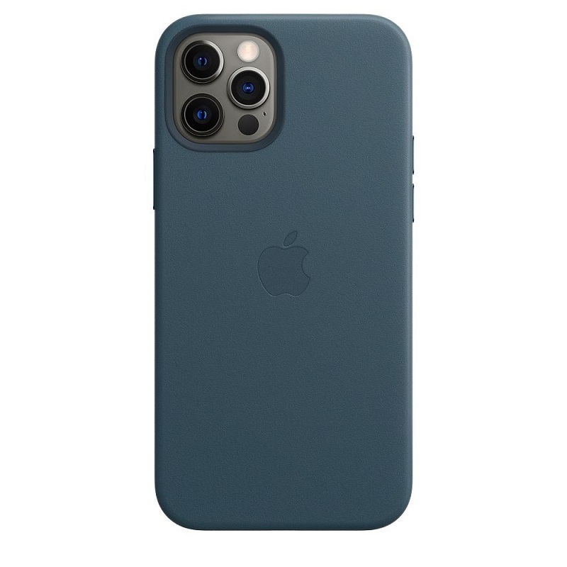 Чехол iPhone Leather Case with MagSafe 12 /12 Pro ( 6.1) Baltic Blue