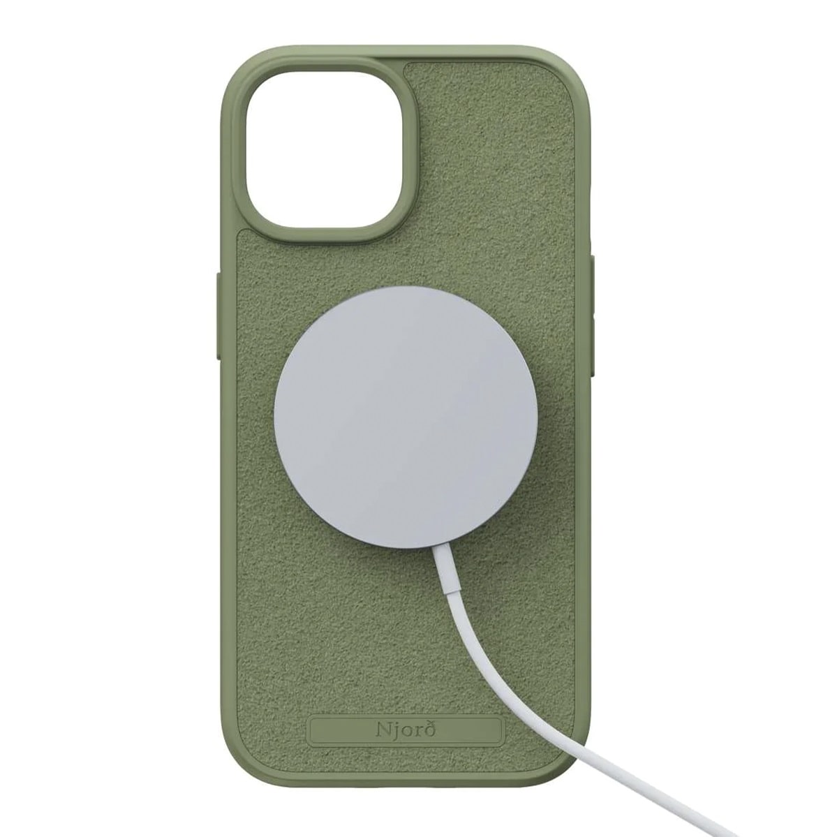 Чехол Njord Suede MagSafe Case Olive for iPhone 15 (NA51SU06) - фото 1