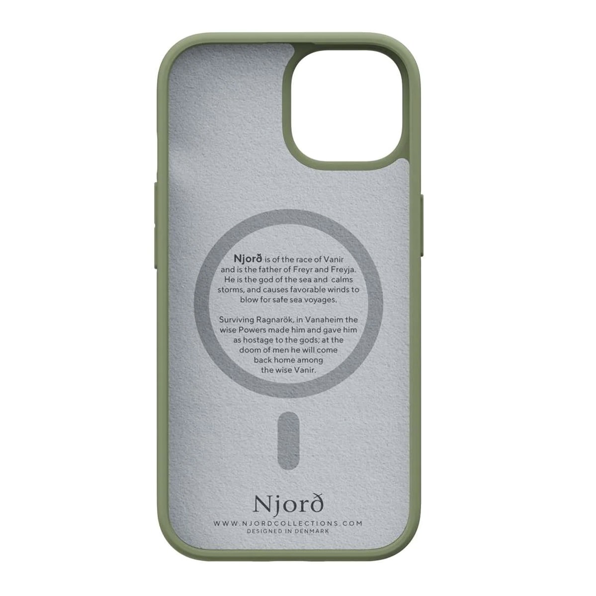 Чехол Njord Suede MagSafe Case Olive for iPhone 15 (NA51SU06) - фото 2