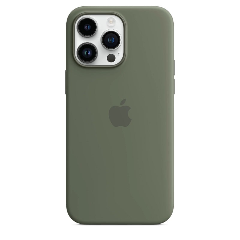 Чехол Silicone Case with Animation & MagSafe 14 Pro Max Oliv