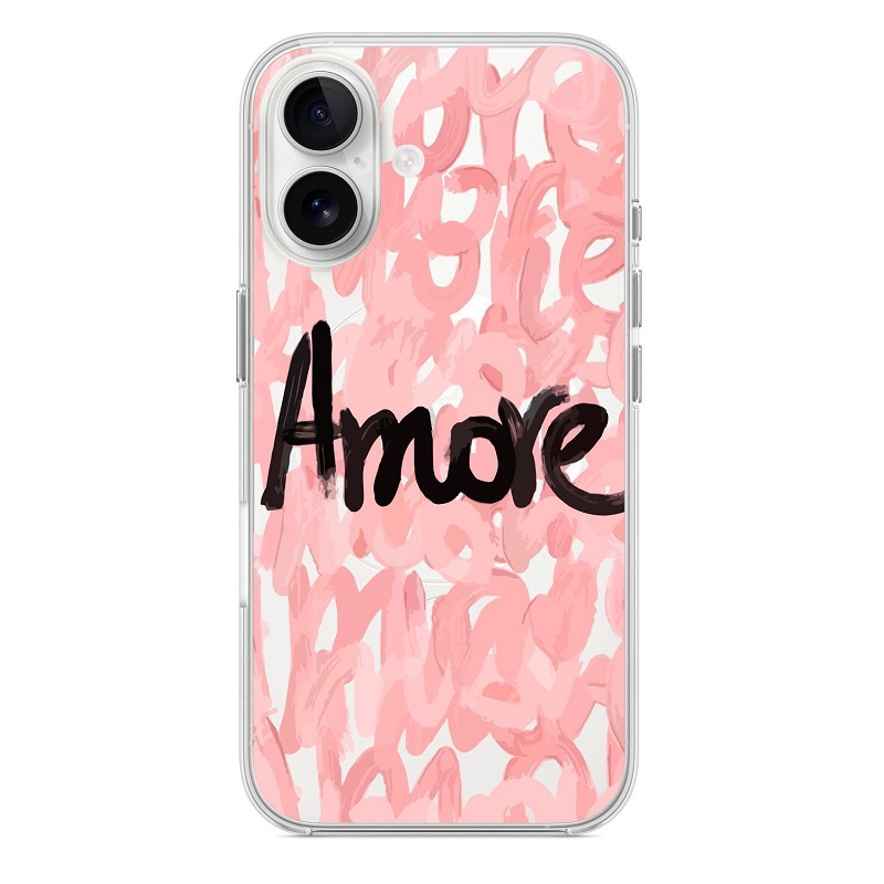 Чохол Print Amore with MagSafe iPhone 16 Pink