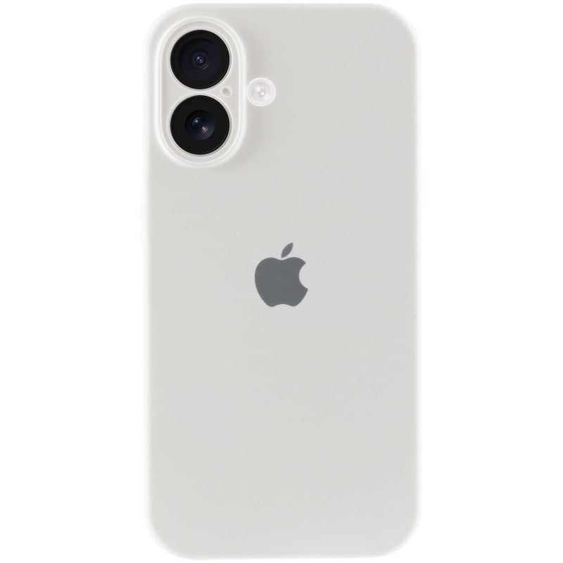 Чехол Silicone Case Full Protective (AA) для Apple iPhone 16 Plus (6.7") (Белый/White) + стекло в подарок