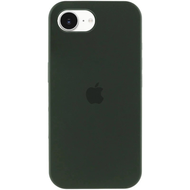 Чехол Silicone Case Full Protective (AA) для Apple iPhone 16e (6.1") (Зеленый/Cyprus Green) + стекло в подарок