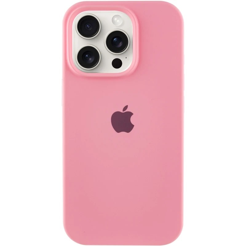 Чохол Silicone Case Full Protective (AA) для Apple iPhone 16 Pro (6.3") (Рожевий / Light pink) + скло в подарунок