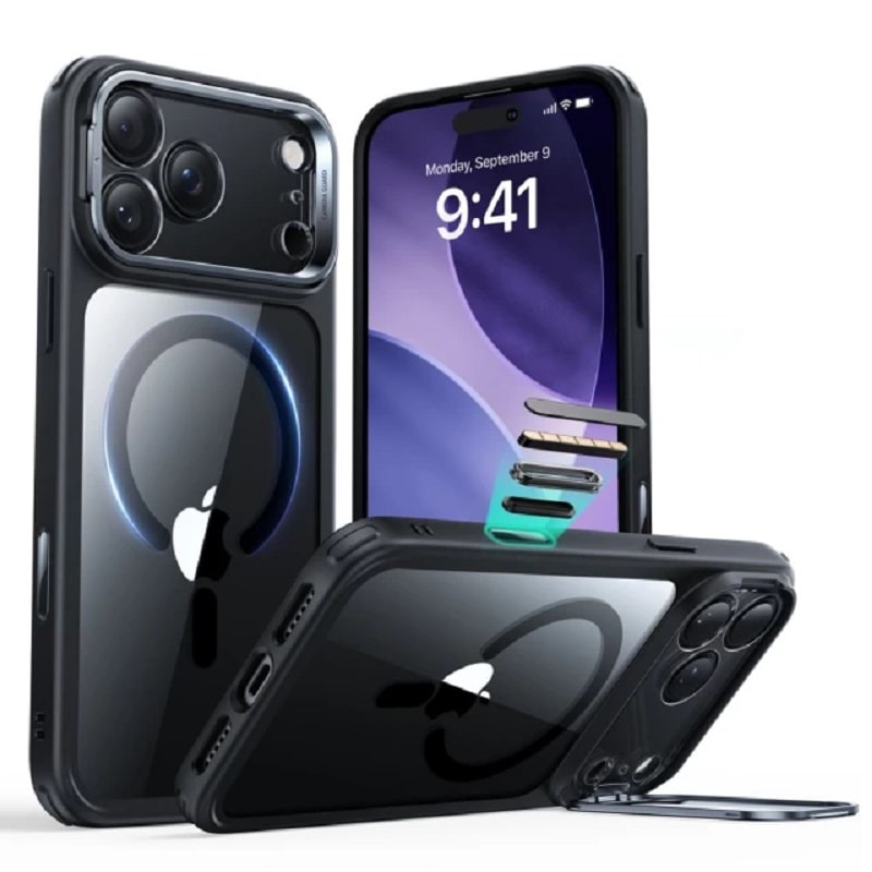 Чохол ESR для iPhone 17 Pro Max - Classic Hybrid, Kikstand MagSafe, Clear/ Black (283301)