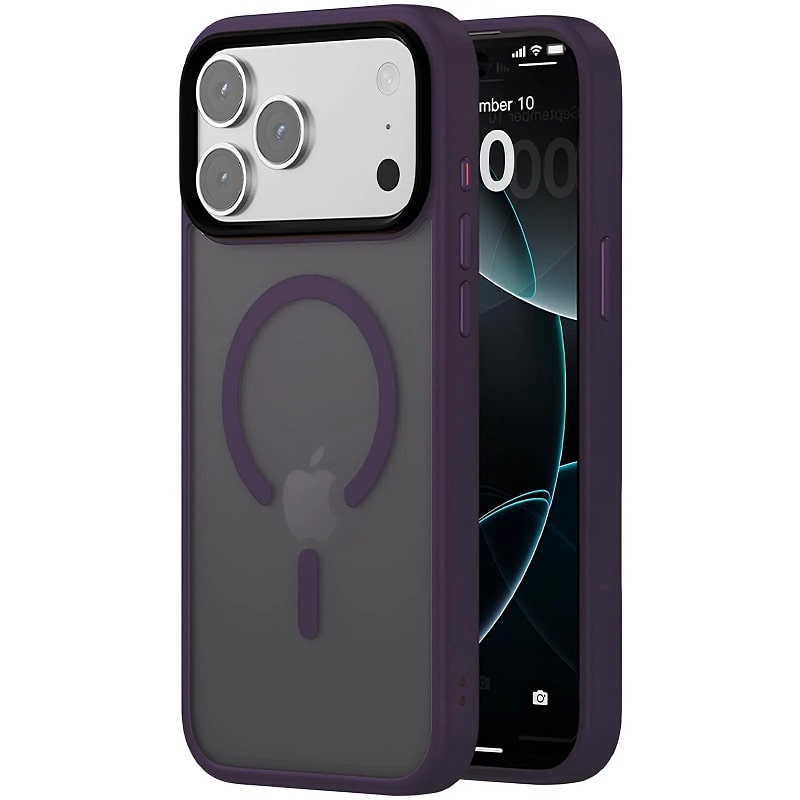 Чохол TPU+PC Metal Buttons with MagSafe iPhone 17 Pro (6.3") (Темно-фіолетовий / Dark Purple)