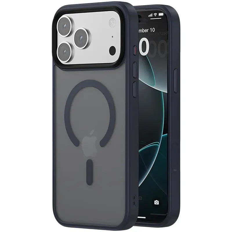 Чохол TPU+PC Metal Buttons with MagSafe iPhone 17 Pro (6.3") (Синій / Navy Blue)