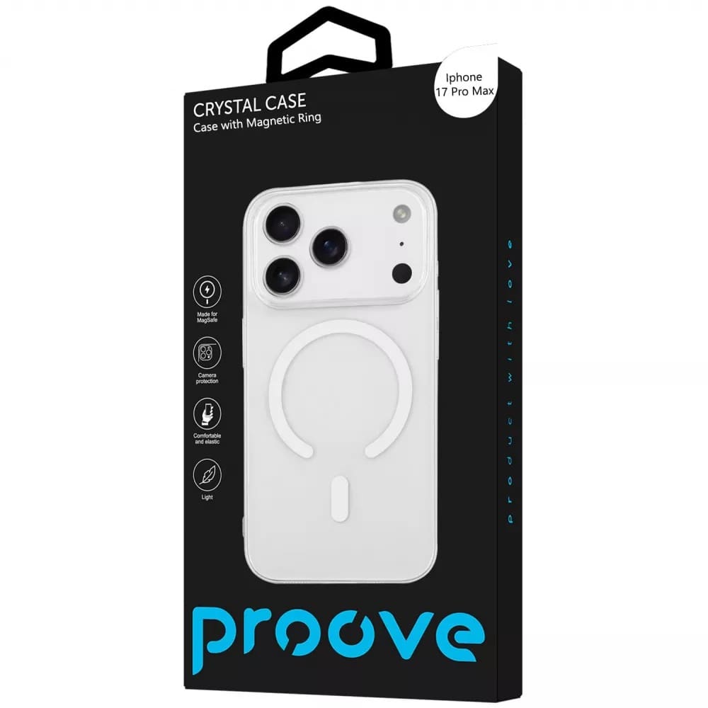 Чохол Proove Crystal Case with Magnetic Ring iPhone 17 Pro (transparent) (PCCCIP17P001) - фото 1