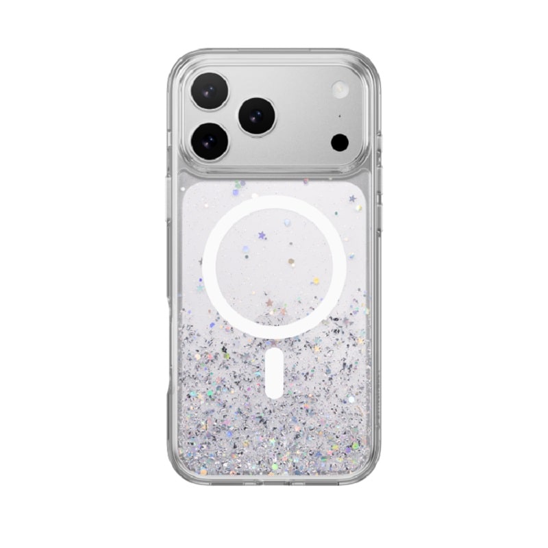 Чохол SwitchEasy Starfield M 3D Glitter Case with MagSafe for iPhone 17 Pro Max, Transparent/White Ring