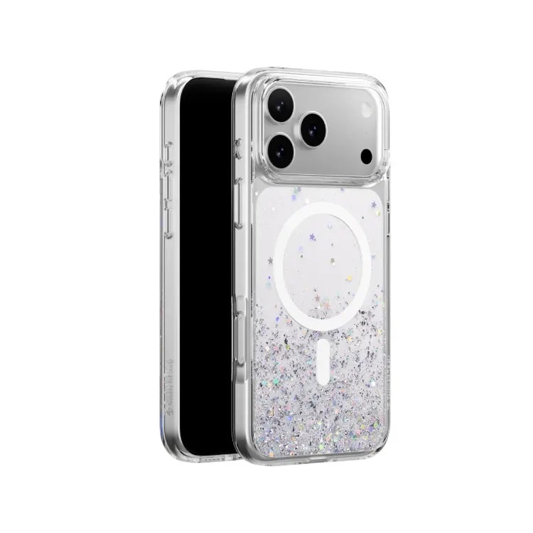 Чохол SwitchEasy Starfield M 3D Glitter Case with MagSafe for iPhone 17 Pro, Transparent/White Ring - фото 1