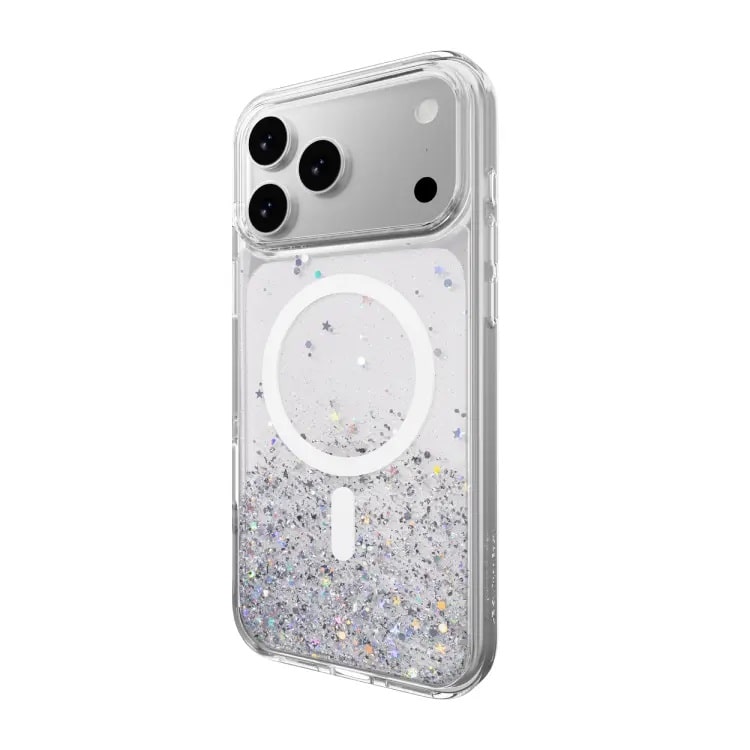 Чохол SwitchEasy Starfield M 3D Glitter Case with MagSafe for iPhone 17 Pro, Transparent/White Ring - фото 2