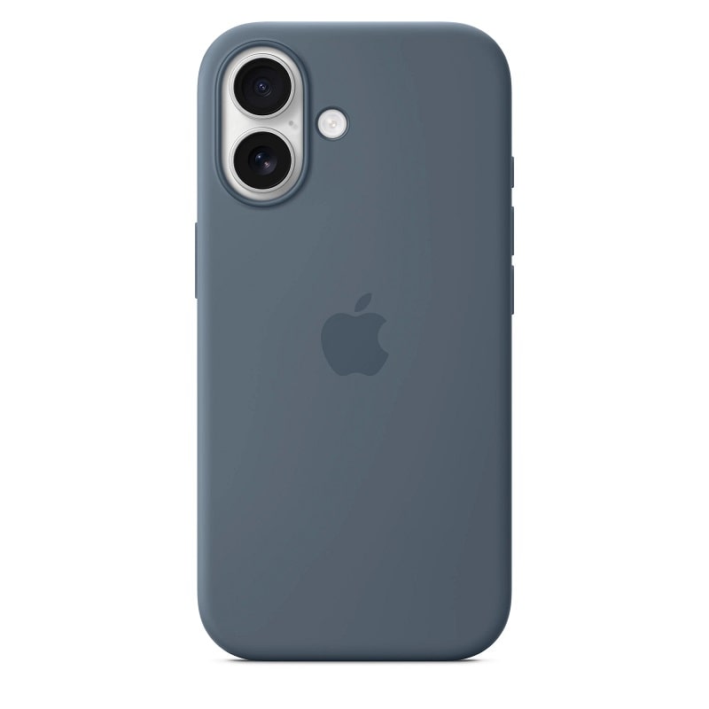 Чехол Silicone Case with MagSafe + Button iPhone 17 Anchor blue