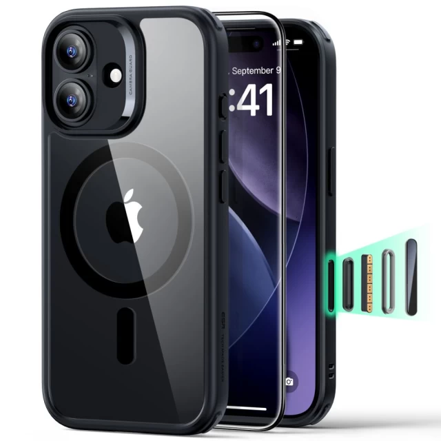 Чохол + скло ESR для iPhone 17 - Classic Hybrid MagSafe + Glass, Clear/ Black (288580)