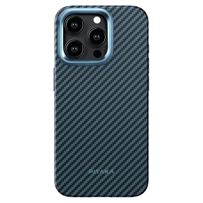 Чохол Pitaka MagEZ Case Pro 4 Twill 1500D Black/Blue for iPhone 15 Pro (KI1508PPA)
