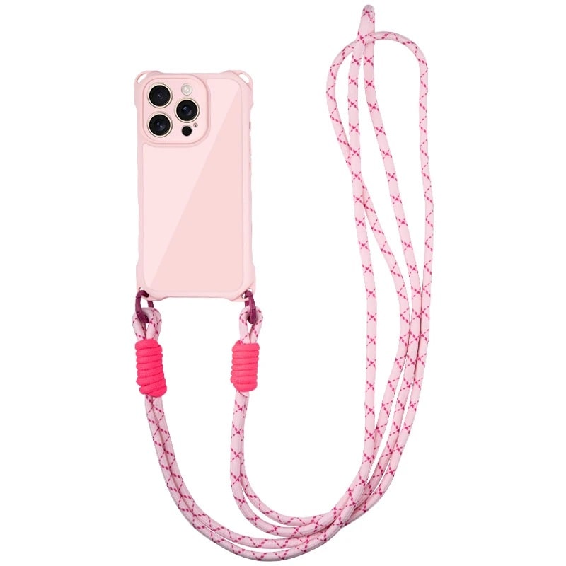 Чохол TPU CrossBody with straps для Apple iPhone 14 Pro Max (6.7") (Pink)