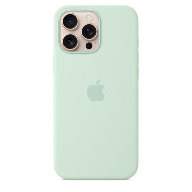 Чохол Silicone Case with MagSafe + Button iPhone 16 Pro Max Aquamarine