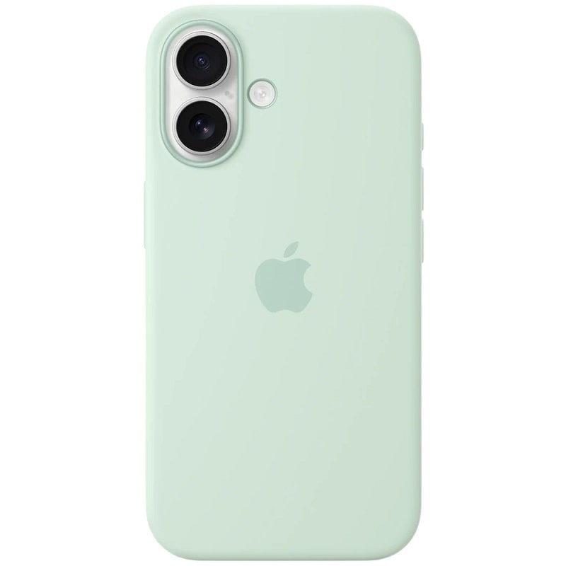 Чохол Silicone Case with MagSafe + Button iPhone 16 Aquamarine