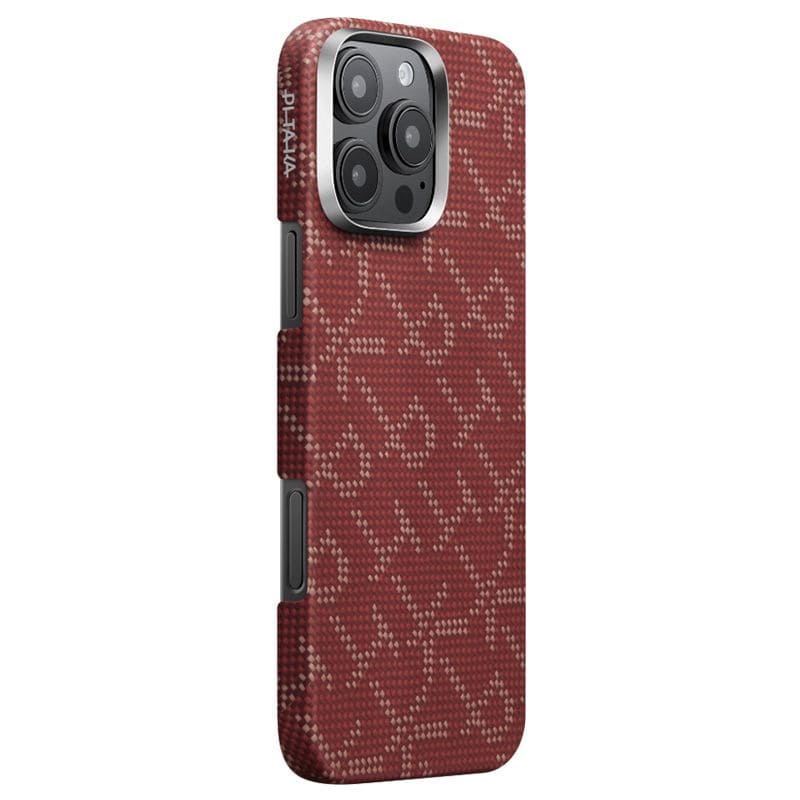 Чохол Pitaka Tactile Woven Case Monogram Red/Gold for iPhone 16 Pro Max (KI1602PTKP) - фото 1